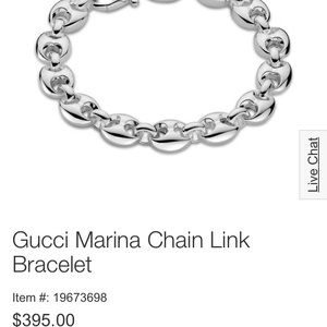 NWOT Gucci Marina Sterling Chain Link Bracelet